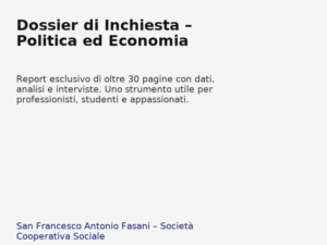 Dossier_di_Inchiesta__Politica_ed_Economia - Pacchetti editoriali che integrano produzione distribuzione e attività educative