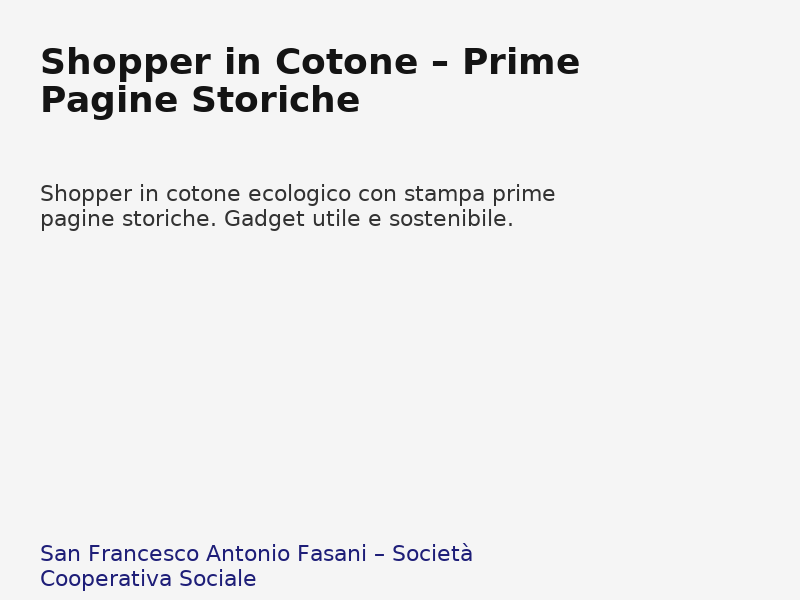 Shopper in Cotone – Prime Pagine Storiche